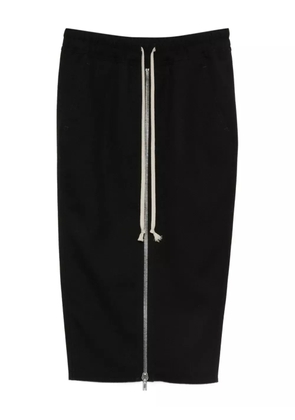 Rick Owens zip-front drawstring midi skirt - Black