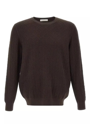 DIKTAT diamond-pattern crew-neck sweater - Brown
