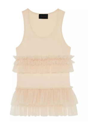 Simone Rocha embellished tulle-trimmed tank top - Neutrals