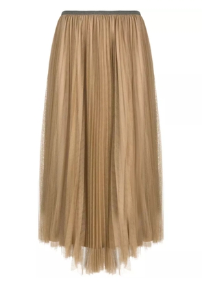 Fabiana Filippi pleated midi skirt - Brown