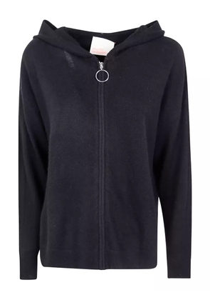 absolut cashmere hooded zip-front cashmere cardigan - Black