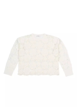 Kangra floral-lace top - White