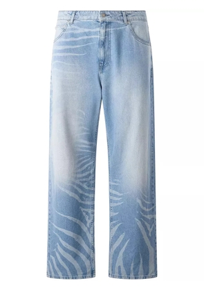 Roberto Cavalli zebra-pattern jeans - Blue
