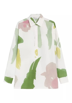 Max Mara Verace abstract-print long-sleeve shirt - White