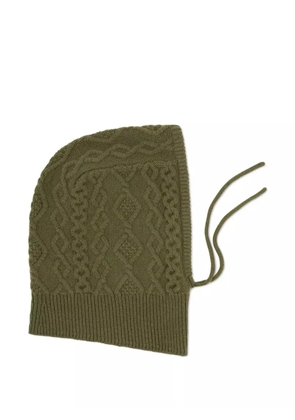 BOMPARD cable-knit drawstring hood - Green