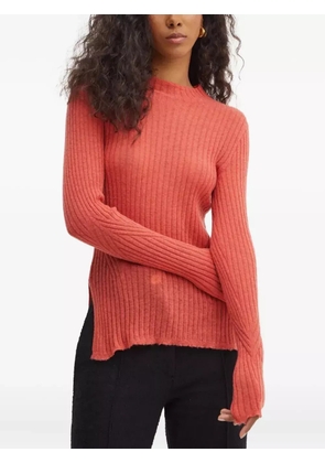 BOSS ribbed side-split sweater - Orange