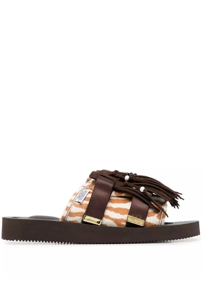 Suicoke HOTO printed calf-hair sandals - Brown