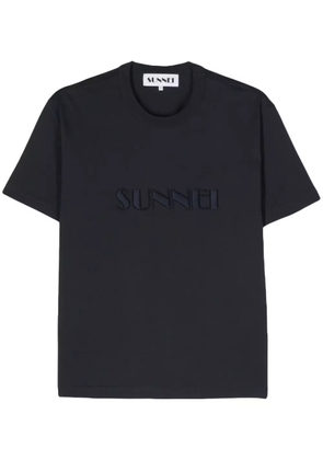 Sunnei embroidered-logo organic-cotton T-shirt - Blue