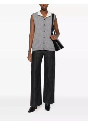 OLIVER LATTUGHI ribbed button-front vest - Grey