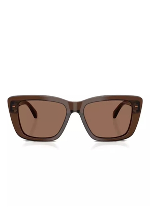 Emporio Armani rectangle-frame sunglasses - Brown