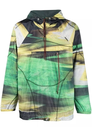 Saul Nash graphic-print hooded jacket - Green