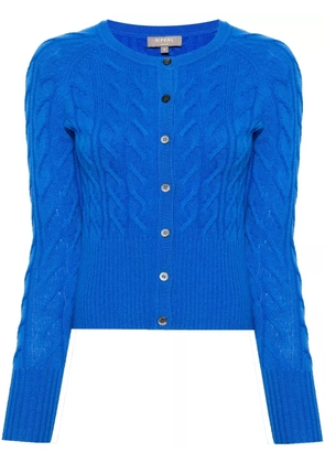N.Peal Myla cable-knit cashmere cardigan - Blue