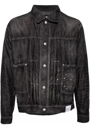 Neighborhood paint-splatter denim jacket - Black