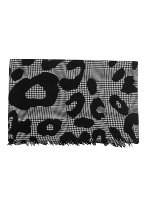 Faliero Sarti animal-print fringed scarf - Black