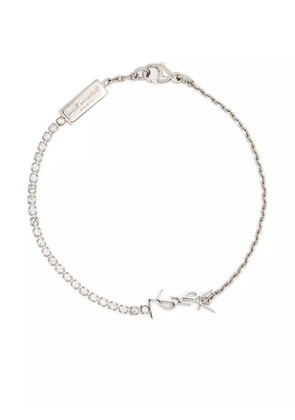 Saint Laurent Cassandre-charm chain-link bracelet - Silver