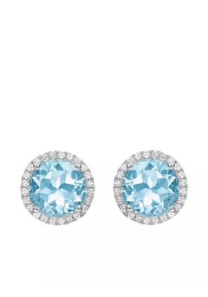 Kiki McDonough 18kt white gold Grace topaz and diamond stud earrings - Silver