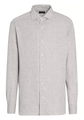 Zegna Oasi long-sleeve linen shirt - Neutrals