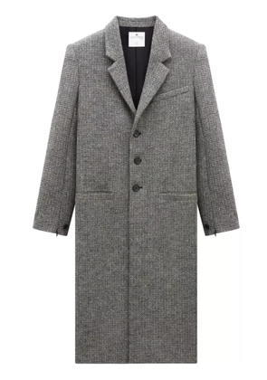 Courrèges single-breasted wool-blend coat - Black