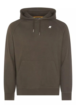 K-Way logo-patch long-sleeve hoodie - Green