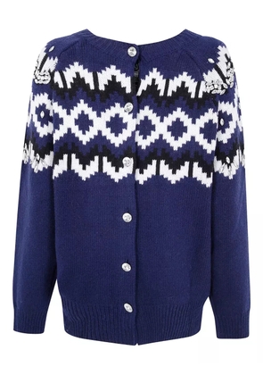 Blugirl crystal-embellished fairisle cardigan - Blue