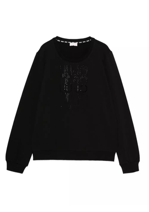 LIU JO rhinestone-logo sweater - Black