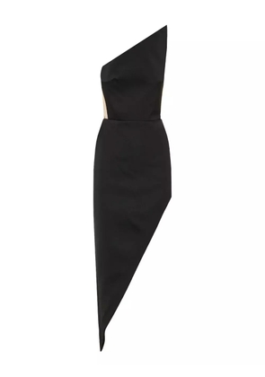 David Koma asymmetric one-shoulder dress - Black