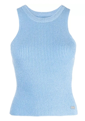 izzue logo-plaque ribbed tank top - Blue
