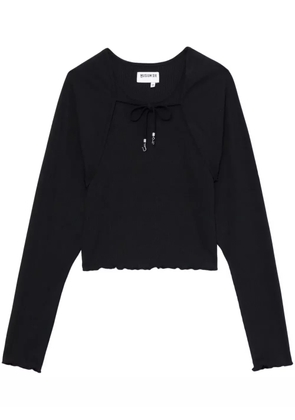 Musium Div. bolero-layered knitted top - Black