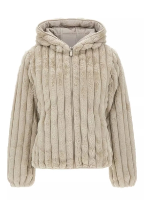 Save The Duck ribbed hooded jacket - Neutrals