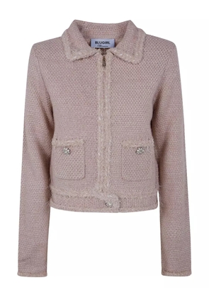 Blugirl crystal-embellished tweed cardigan - Pink