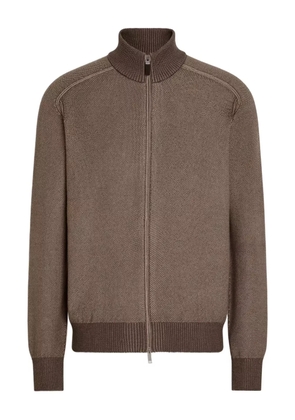 Zegna zip-up cardigan - Brown