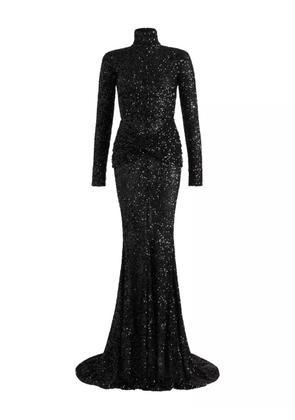 Patou sequinned high-neck maxi dress - Black
