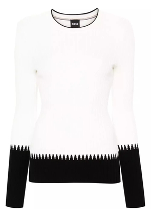 BOSS Fedrina ribbed-knit top - White
