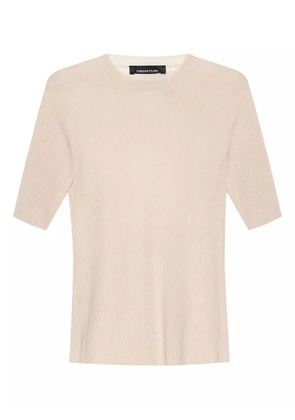 Fabiana Filippi ribbed short-sleeve top - Neutrals