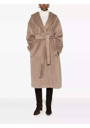 'S Max Mara hooded belted coat - Neutrals