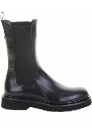GUGLIELMO ROTTA elastic-panels leather chelsea boots - Black
