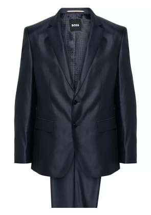 BOSS single-breasted wool blend suit - Blue
