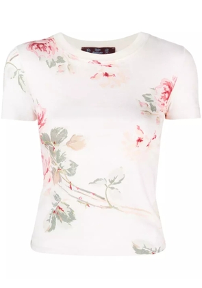 John Galliano Pre-Owned 1990s floral-print T-shirt - Neutrals