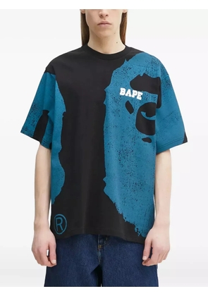 A BATHING APE® Water Print College cotton T-shirt - Black