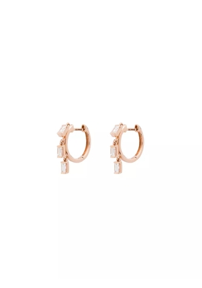 Anita Ko 18kt rose gold baguette diamond hoop earrings - Pink