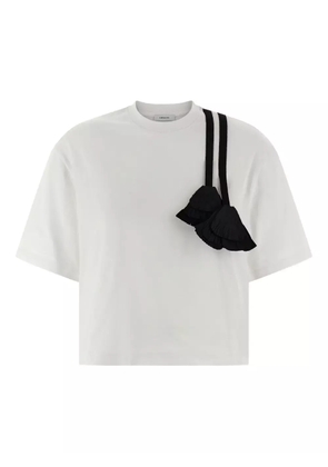 Ferragamo pleated-tassel T-shirt - White