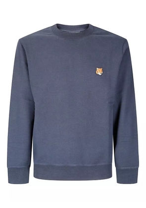Maison Kitsuné Fox Head-motif cotton sweatshirt - Blue