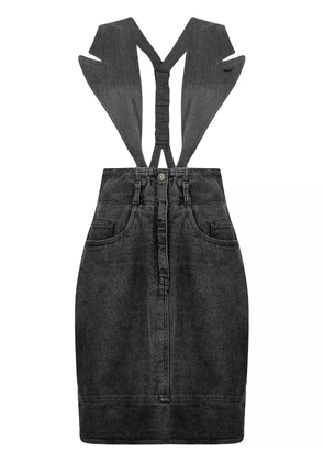 Moschino Pre-Owned 1990s detachable lapels denim skirt - Grey