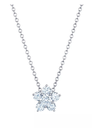 KWIAT 18kt white gold diamond floral cluster pendant - Silver