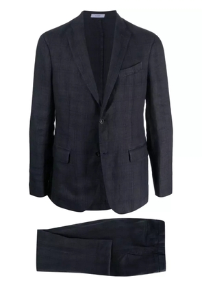 Boglioli single-breasted check-pattern linen suit - Blue