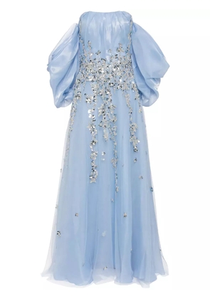 Saiid Kobeisy beaded organza gown - Blue