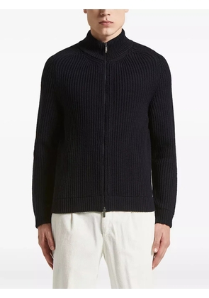 Peserico ribbed zip-up cardigan - Black