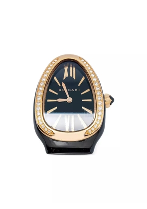 Bvlgari Pre-Owned 18K rose gold Serpenti diamond 35mm - Black