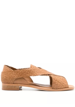 Sarah Chofakian cross-strap flat sandals - Neutrals