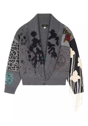 Alanui Midnight in Manhattan embellished fringed cardigan - Grey